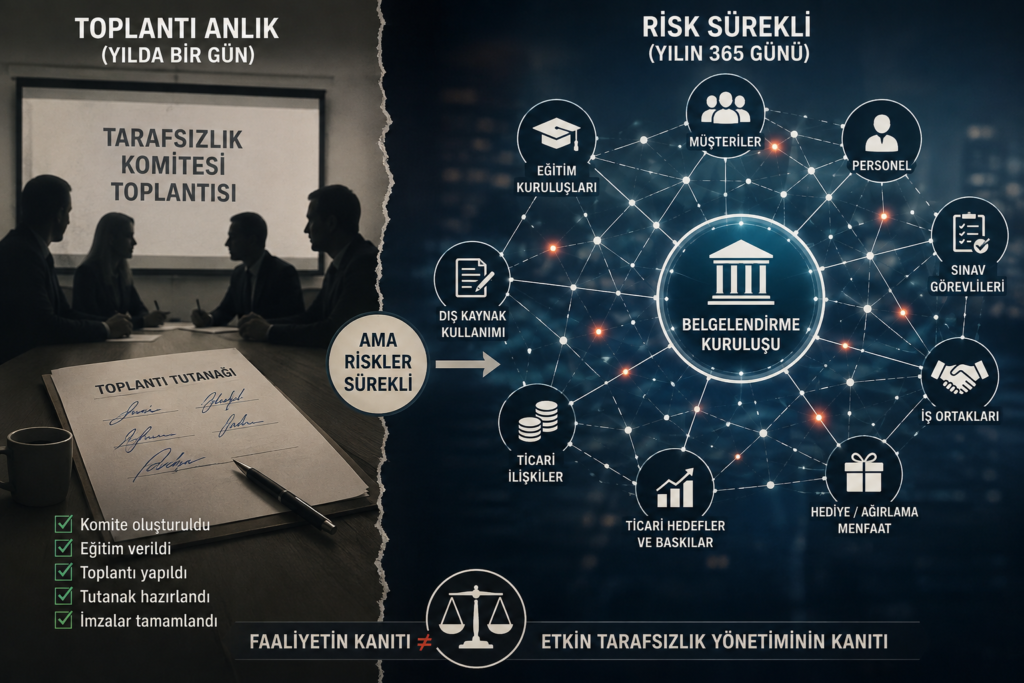 Tarafsızlık komitesi toplantısı ile yıl boyunca sürekli değişen tarafsızlık risklerinin karşılaştırılması.
